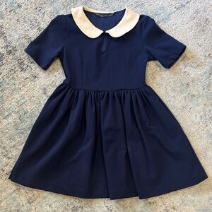 Zara Navy Dress with Cream Collar